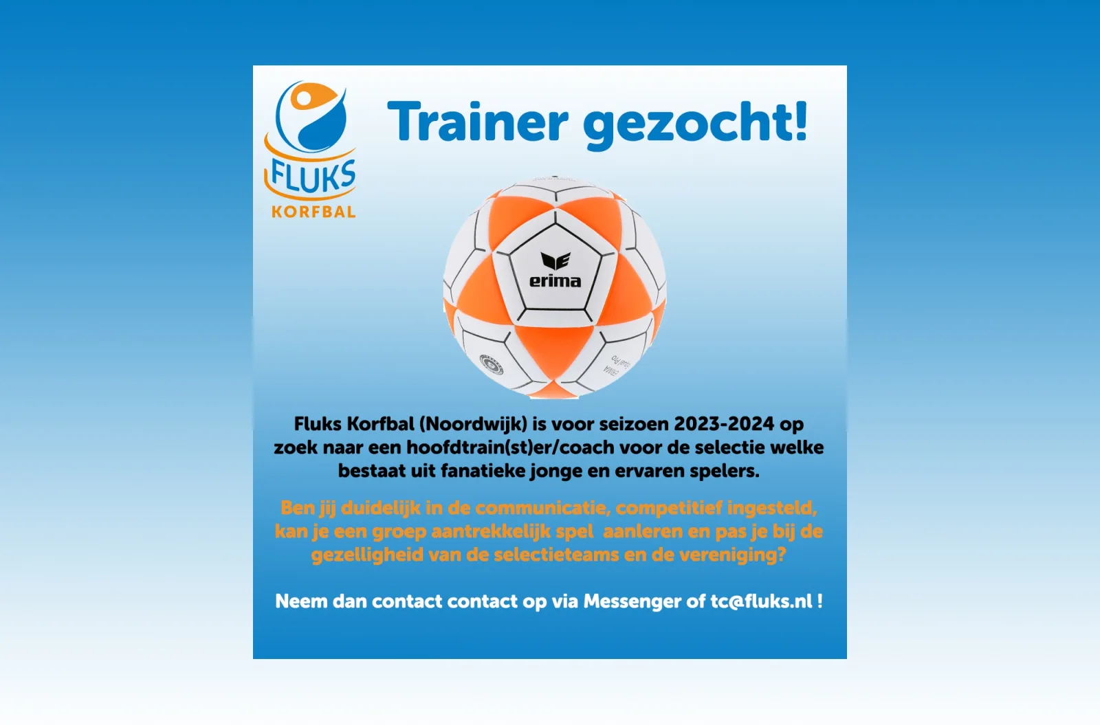 Trainer coach gezocht