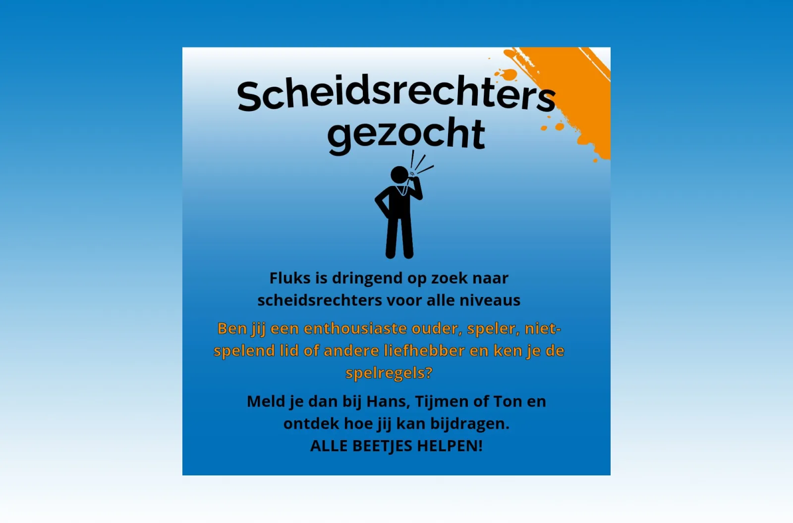 Scheidsrechters gezocht